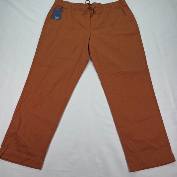 GAP Pants - Gap‎ Womens Pull-On Pants Ginger Bread Brown Drawstring Straight Leg Large NEW